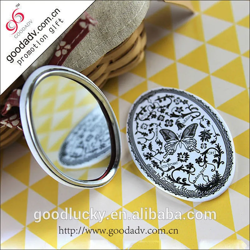Mini 58/70/75mm round shape tin smart custom Mirror