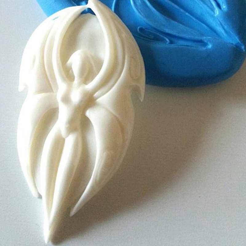 Wing with Angel Fairy silicone fondant mold