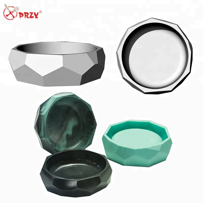 PRZY large concrete Ashtray silicone molds cement bowl mould Concrete tray office decorations Molds
