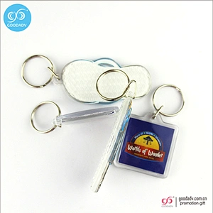 Beautiful fashion promotional key ring custom acrylic clear plastic keychain