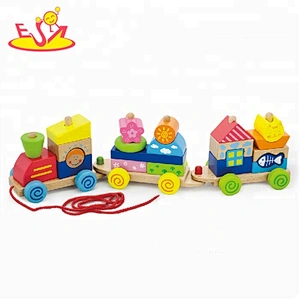 Wholesale educational wooden blocks train toy for children W05B060