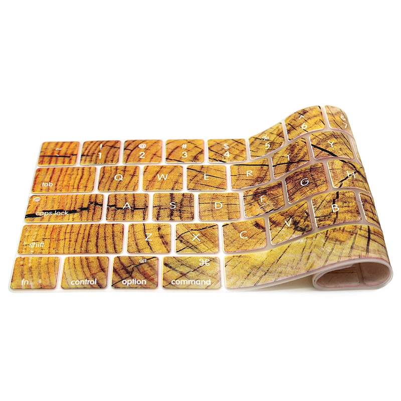 Custom Silicone English Keyboard Cover laptop skin apply for macbook wood skin Pro with Touch Bar A1706 A1707 keyboard protector