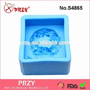Supply rectangle flower rubber mold food grade silicone soap mold
