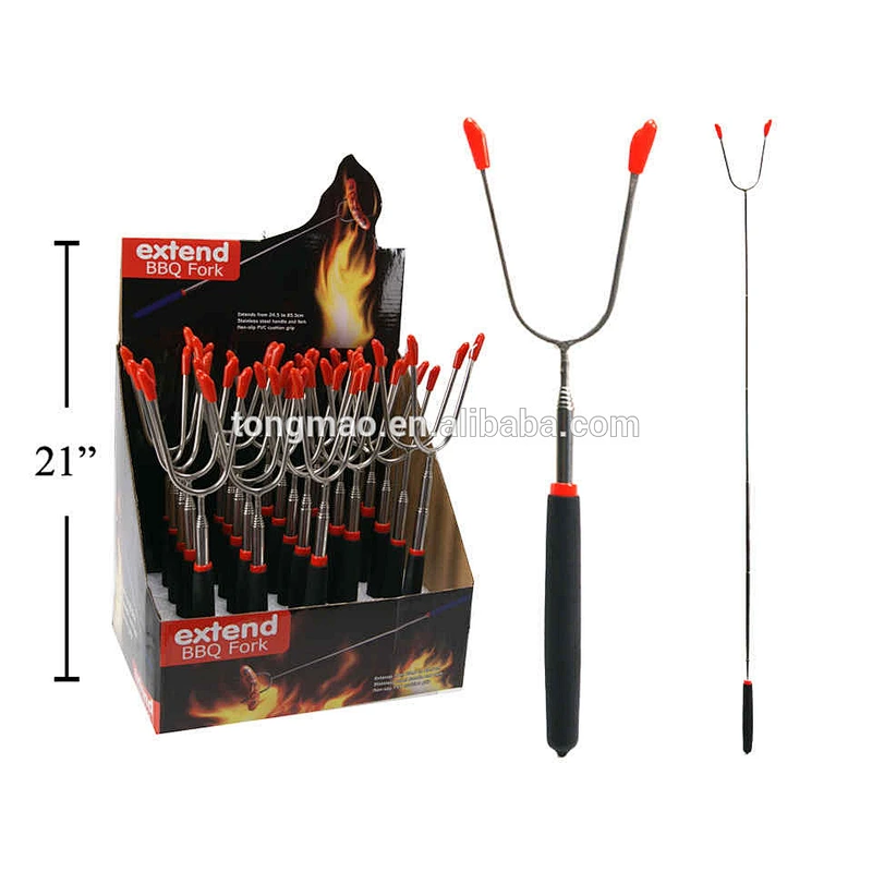 wholesale Stainless steel Telescopic BBQ spit fork
