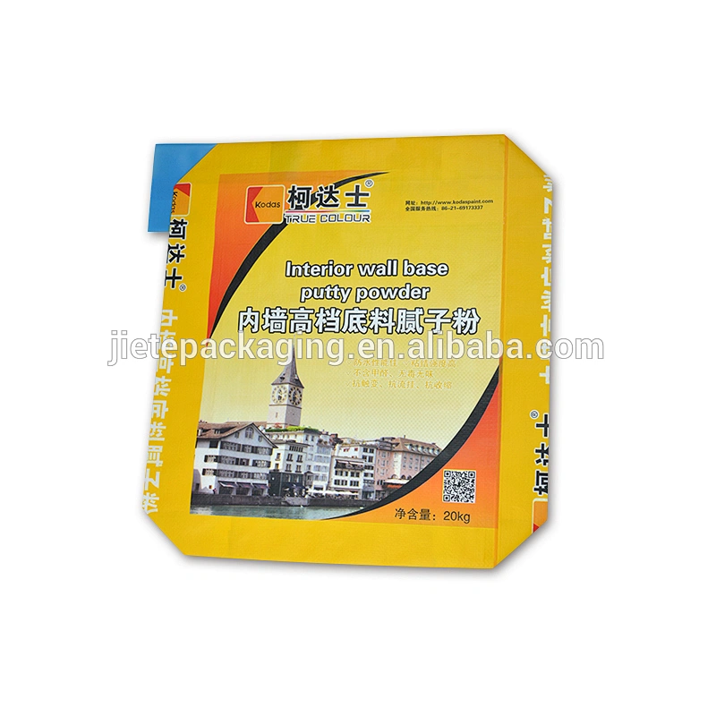 Accept custom order square bottom self closes pp woven fabric valve cement bags