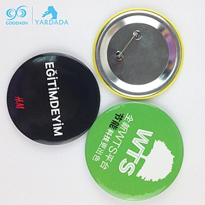 Gift CMYK color button metal pin badge with logo printing