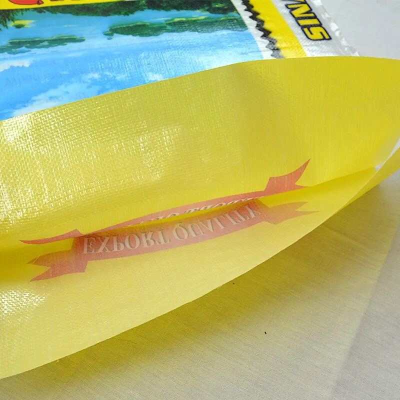 Customized wholesale50kg transparent plastic rice bag with color printing for flour, wheat packaging