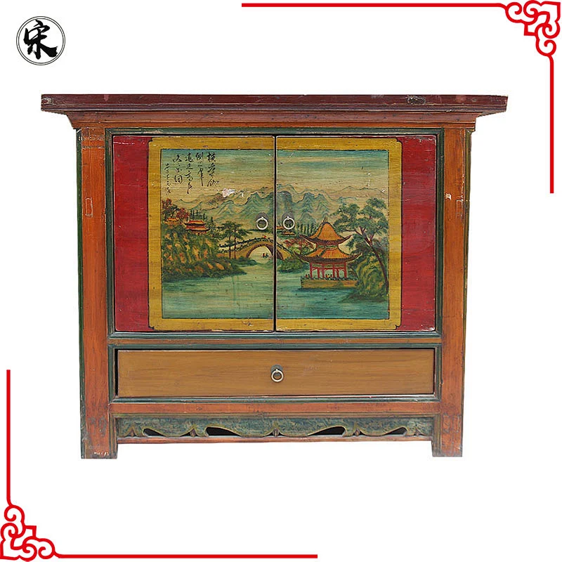 wholesale chinese antique reproduction painted storage furniture