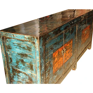 chinese antique distressed painted storage old lacquered living room furniture
