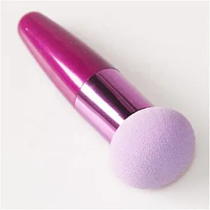 Best selling foundation cosmetic powder puff with metal handle flawless smooth makeup sponge blender