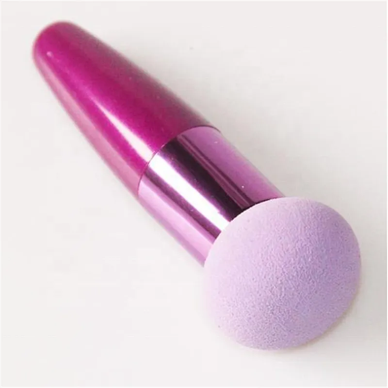 Best selling foundation cosmetic powder puff with metal handle flawless smooth makeup sponge blender