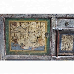 chinese antique recycled wood lacquered TV console furniture