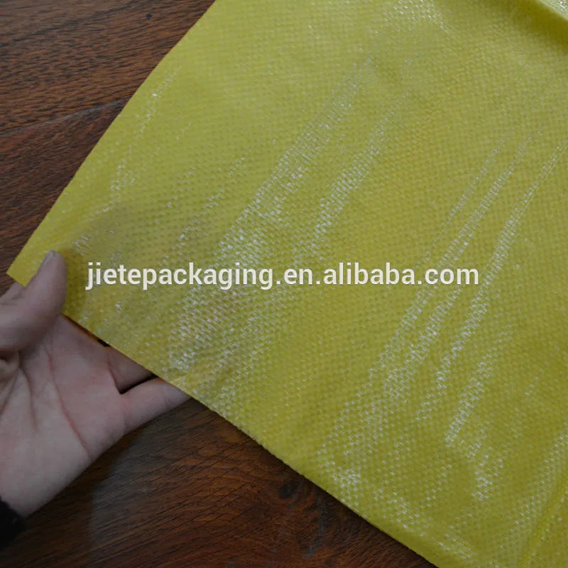 Factory sale yellow pp woven packaging bag 50kg sack for rice,flour,feed,sugar,sand,fertilizer