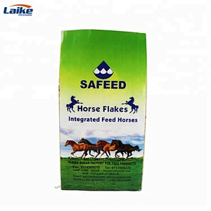 25kg 50kg plastic animal horse feed packaging bag, polypropylene woven agricultural feed bag