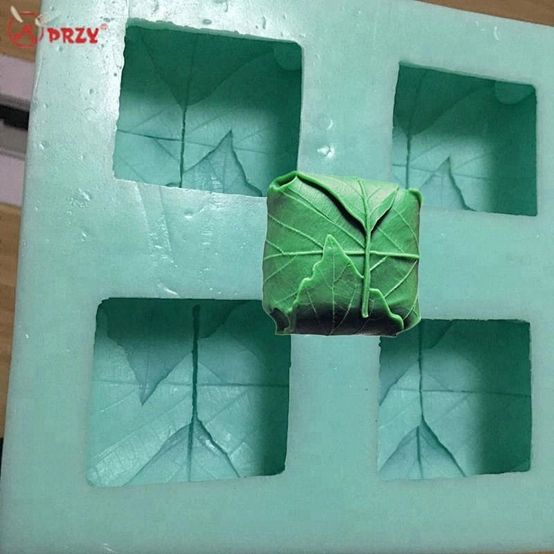 2018 new 6hole leaves shaped silicone mold 3d fondant Cake decoration molds Handmade leaf soap molds