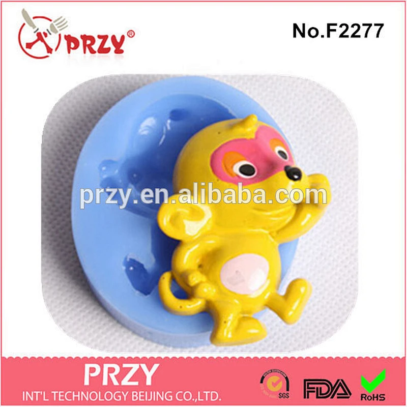 F2277 PRZY New Design food grade silicone funny monkey mold