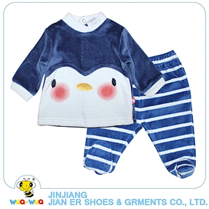 Winter warmly wear baby boy comfortable sleep clothing set