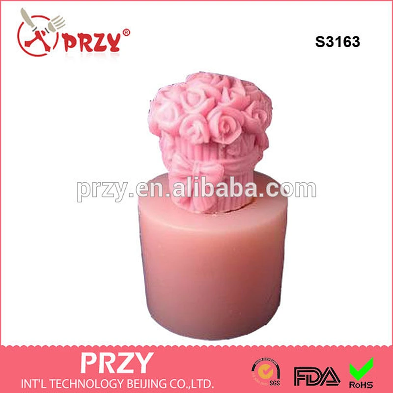 S3163 new design bouquet 3d silicone soap molds bouquet silicone soap mold