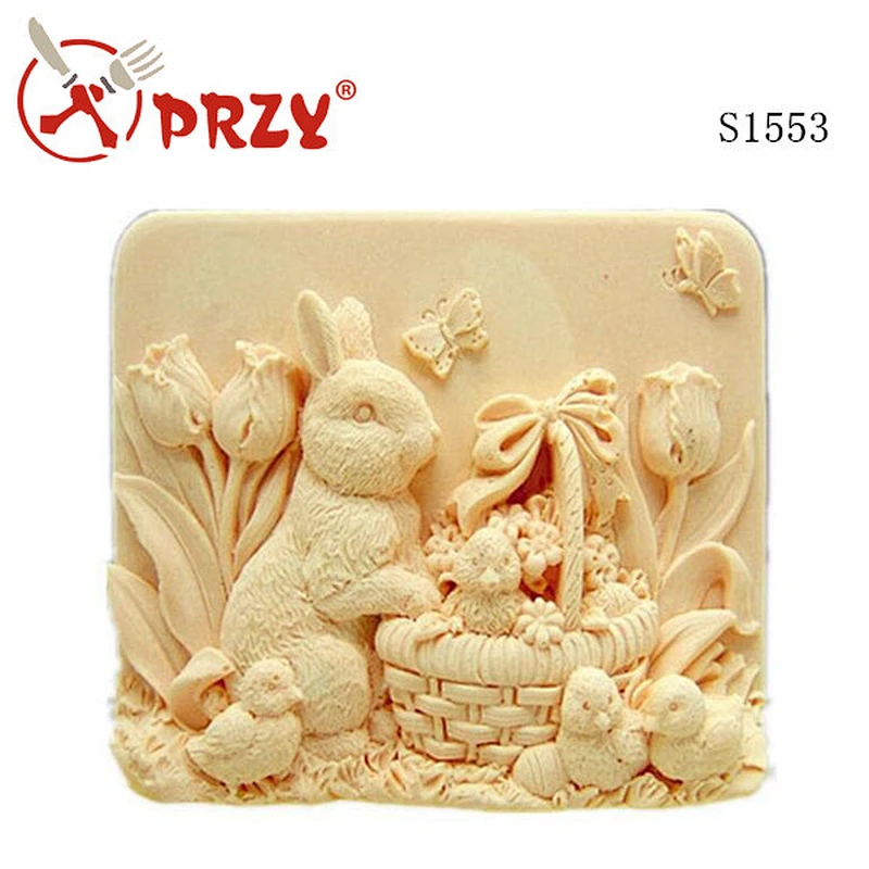 s1553 przy Easter Wholesale holiday rabbit soap mold