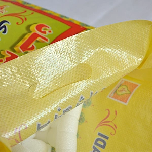 50kg 25kg 10kg custom design plastic pp woven yellow bread flour rice bags