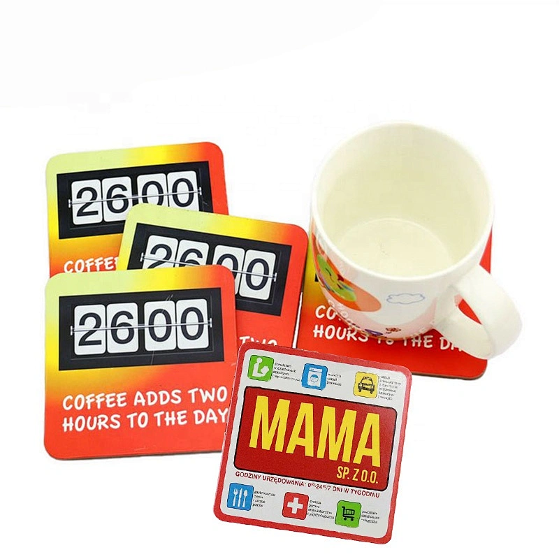 shaped printed MDF cork beer coaster mat