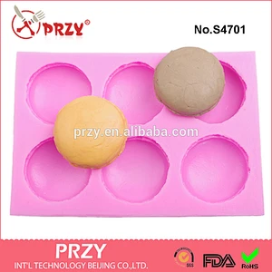 S4701Macaron soap mold 6 hole macaron mold for soap food grade macaron mold