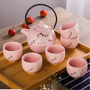 Customized Logo Door Gifts Popular Home Used Porcelain Tea Pot Cup Set  Handmade Ceramic Tea Set