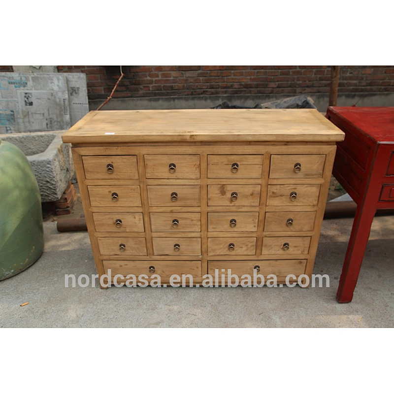 recycle pine wood chinese antique style medicine cabinet
