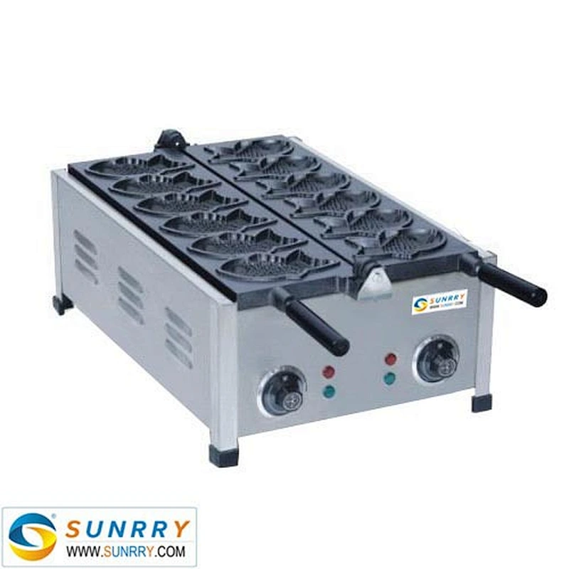 Automatic electric 6 pcs of mini fish snack machine waffle stick maker for sale