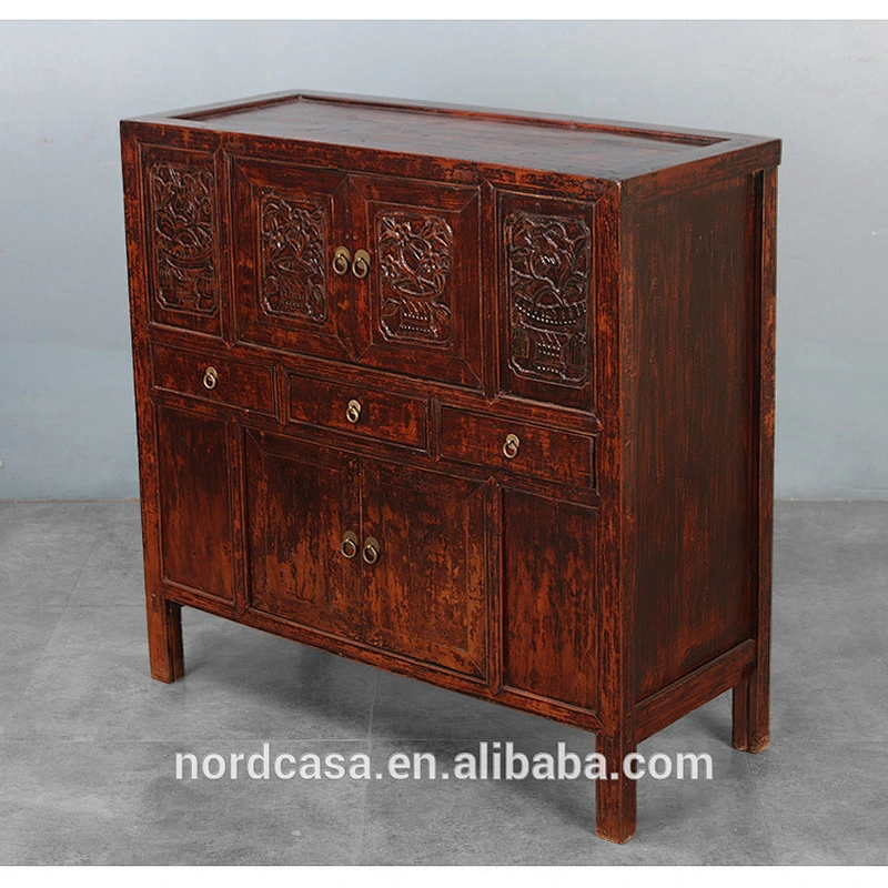 Factory Beijing chinese antique wood carved sideboard furniture