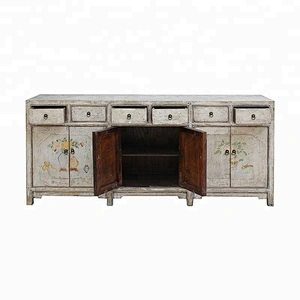 chinese oriental old shabby chic painted buffet sideboard furniture