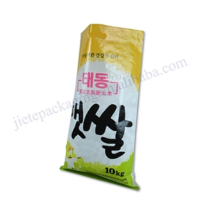 Design printing 10kg bopp laminated transparent pp rice packing bag