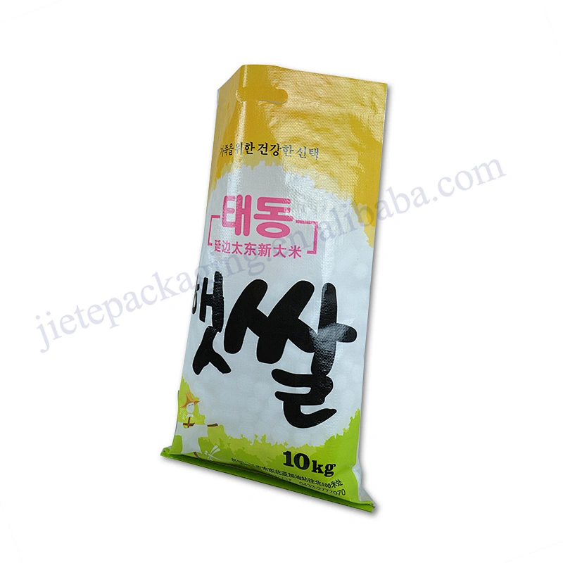 Design printing 10kg bopp laminated transparent pp rice packing bag