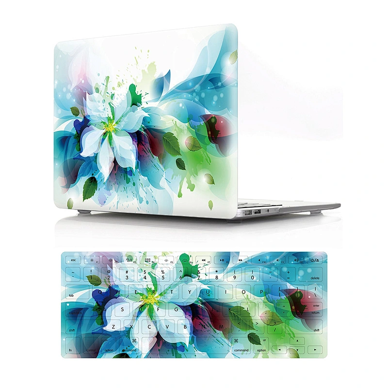 2 In 1 Stylish flower case Hard pc case and Keyboard Cover for Mac Book Pro Air 13 Inch Laptop 12 cover case for mac
