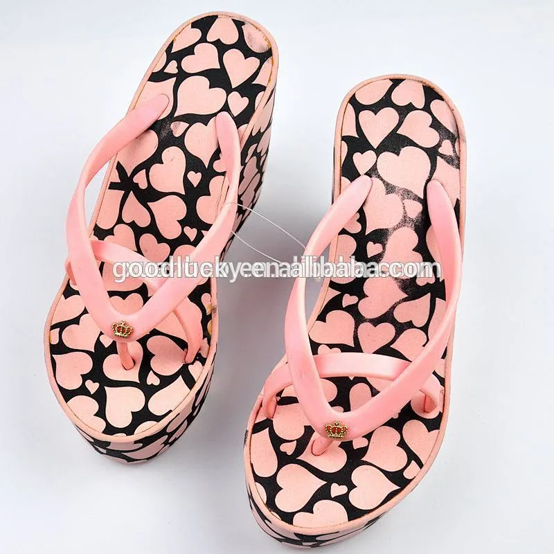 2017 new women sandals eva slipper high heels wedge flip flops
