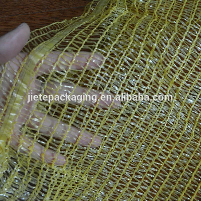 Cheap drawstring orange plastic raschel mesh net bag for garlic, onion
