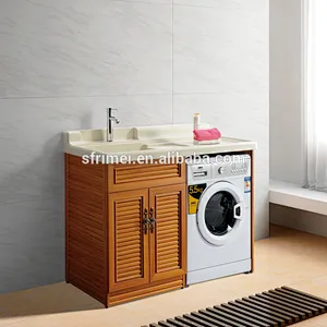 European Style Standing Stainless Steel Bathroom Cabinet Wash Basin For Apartment