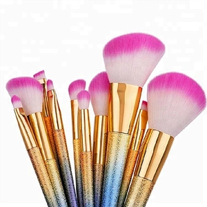 Private Label Your Own Brand Glitter Rainbow 24pcs Makeup Brush Set Professional