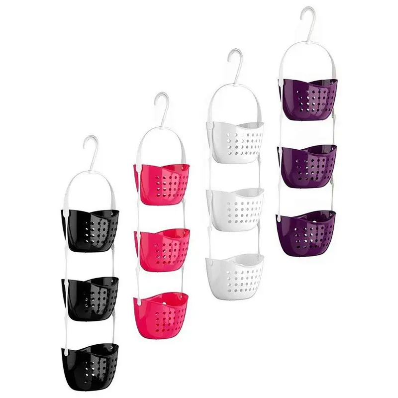3 TIER SHOWER CADDY BATH RACK PLASTIC HANGING OVER BASKET UNIT SHOWER ORGANISER