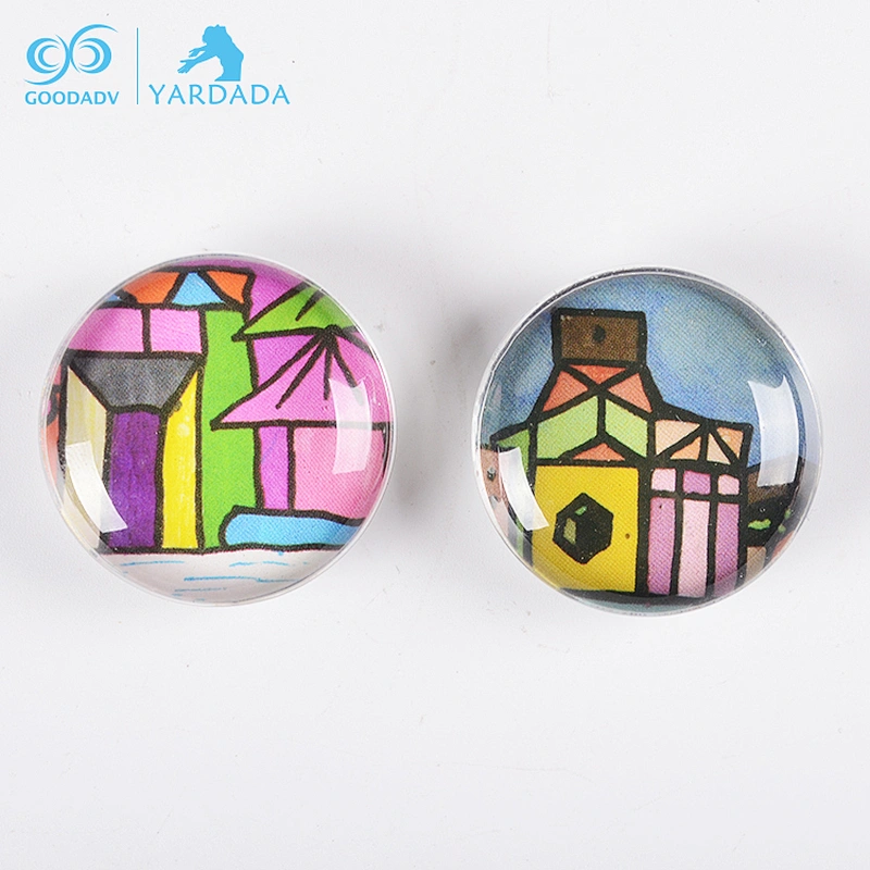 Wholesale clear glass Christmas gifts heart shape promotion glass fridge magnet