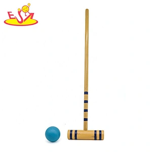 Premium garden 6 playe wooden kids croquet set for outdoor W01D018
