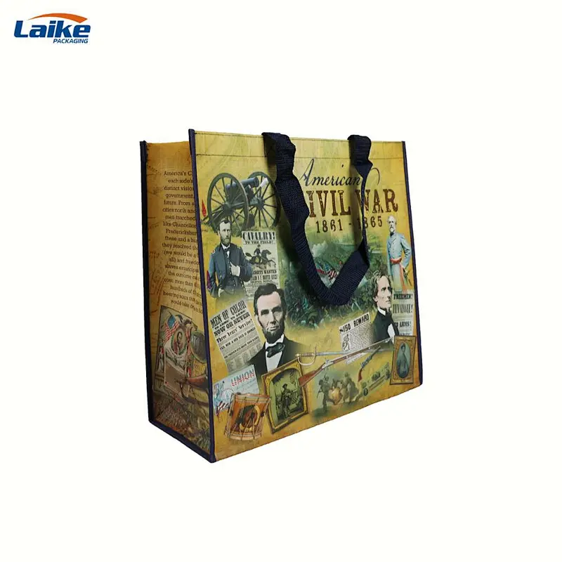 Wholesale laminated pp non woven waterproof eco friendly cloth grocery beach bags tote