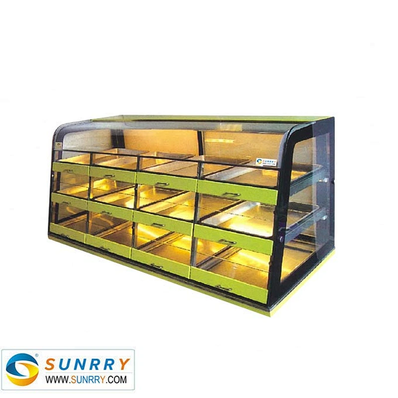 New design customized LED lights refrigerated cake display showcase