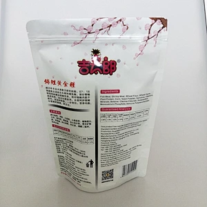 Custom cheap wholesale white self-styled PE bag for snack packaging