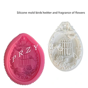 S9085 silicone mold Aroma gypsum mould handmade bird's twitter and fragrance of flowers molds