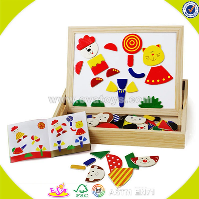 wholesale funny kids wooden magnetic jigsaw toy hot sale wooden magnetic jigsaw toy educational magnetic jigsaw toy W14A057