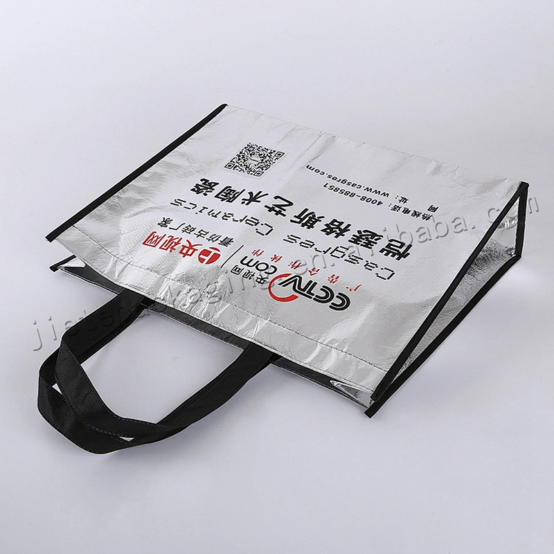 Customized gold color plastic laminated non woven shopping bag for supermarket,clothes,gift,stock