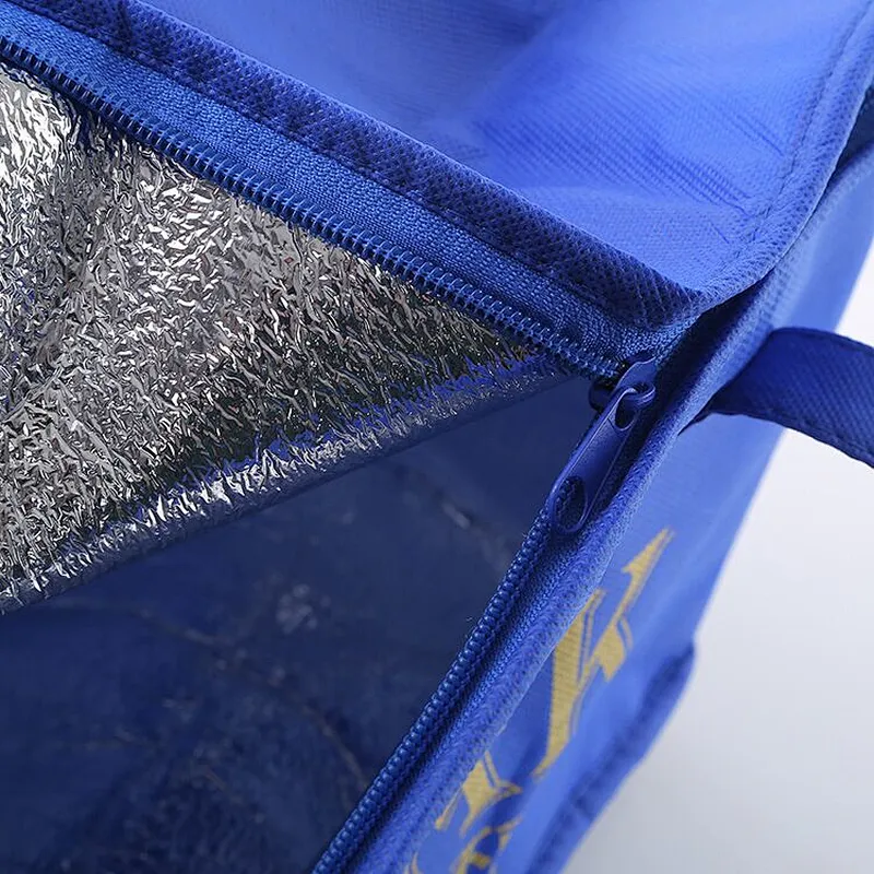 Custom wholesale blue insulated bags for food packaging