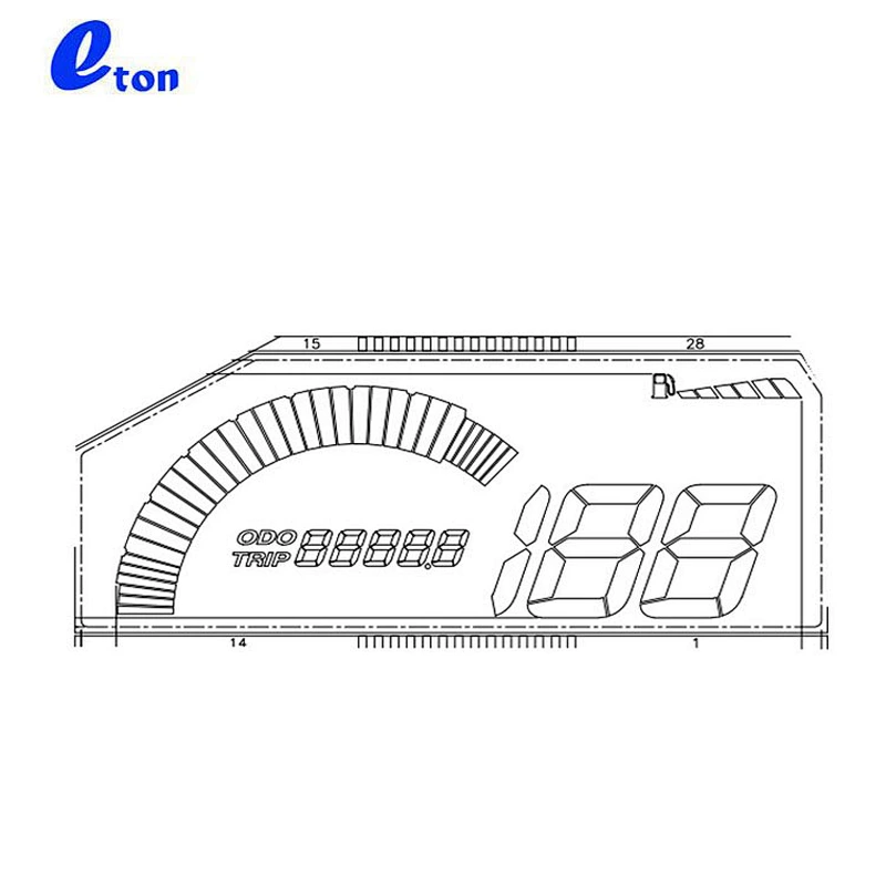 7 segment motorcycle speedometer htn lcd screen display