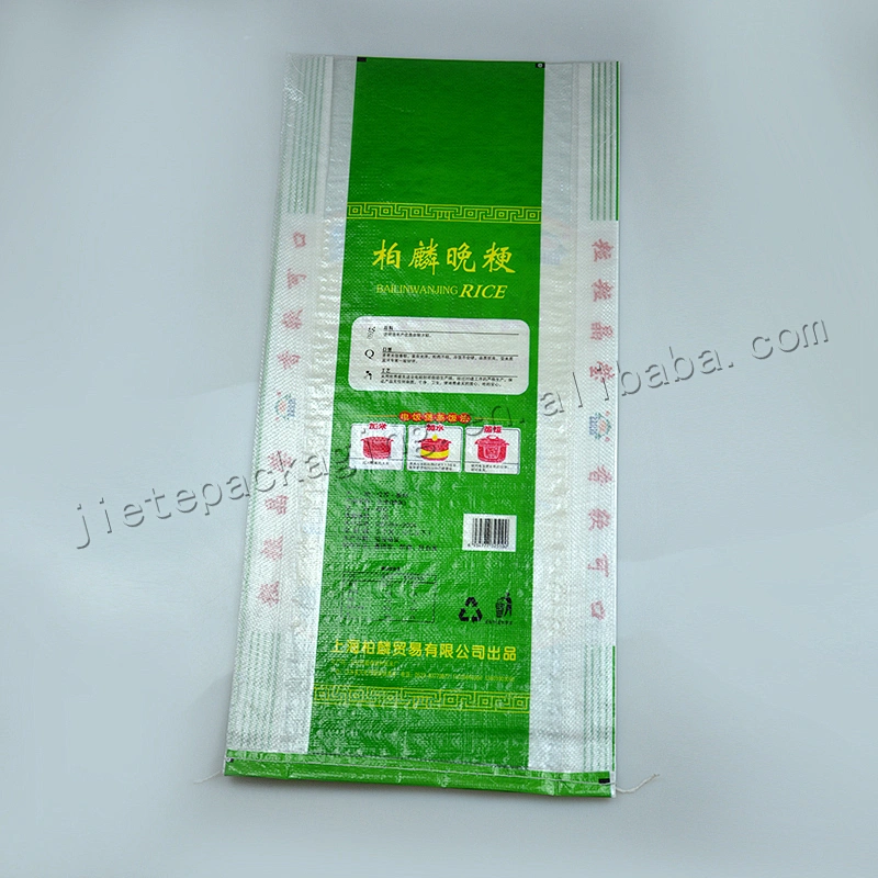 25kg pp woven rice packaging bag for grain green